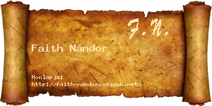 Faith Nándor névjegykártya