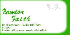 nandor faith business card